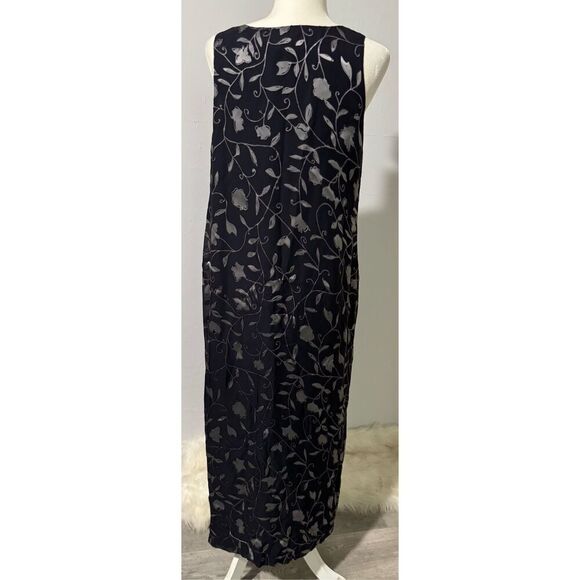 Jones New York black burn out velvet shimmer silk blend dress 10 - Picture 6 of 7
